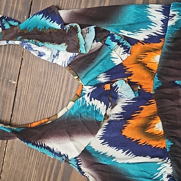 Boho V Neck Halter Dress Size Small - Picture 7 of 7